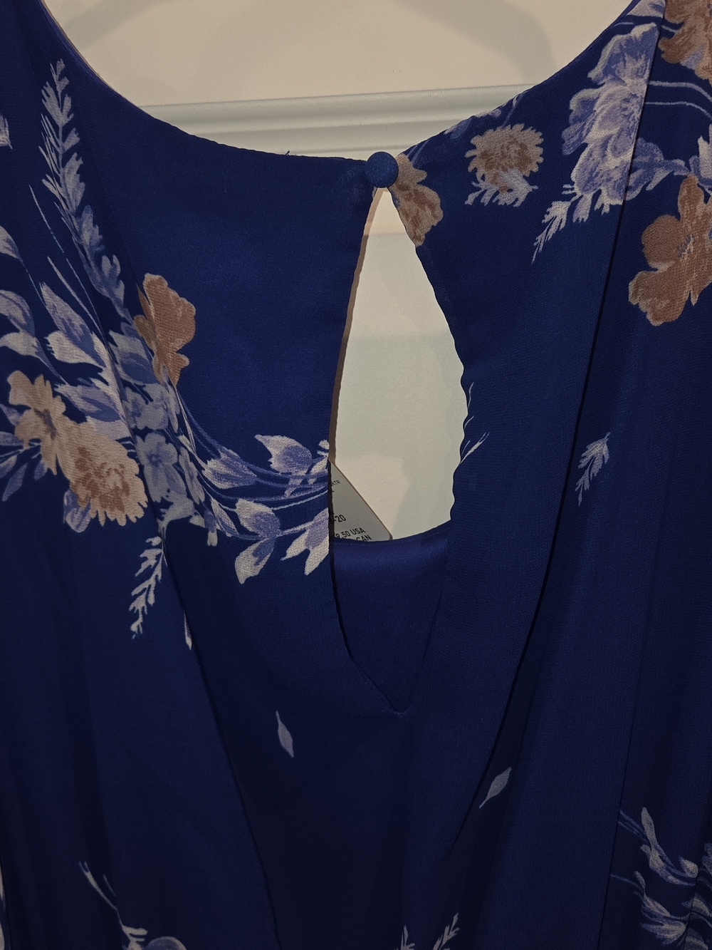 torrid Blue Floral Tiered Midi Dress with Cream and Tan Blooms - Picture 6 of 10